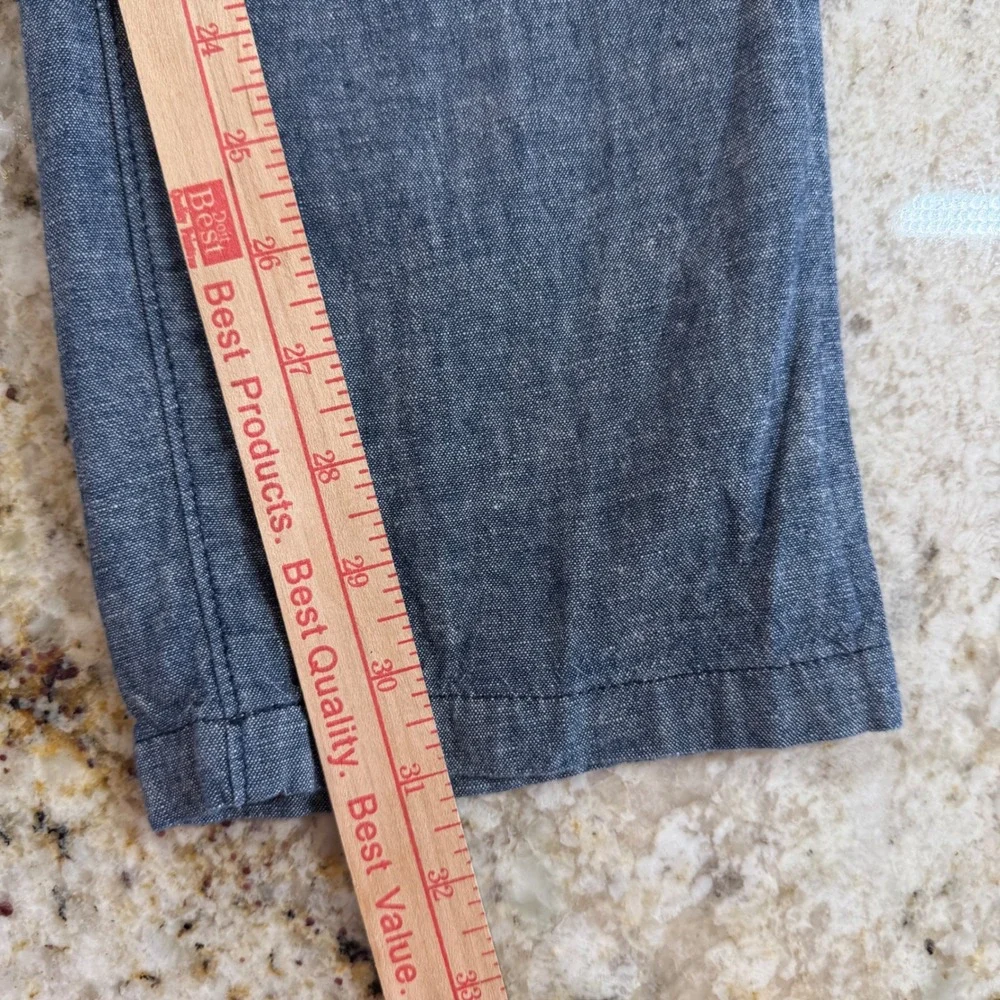Levi Strauss Mens Blue Linen Cotton Blend Chambray Chino Trousers Pants 34x31